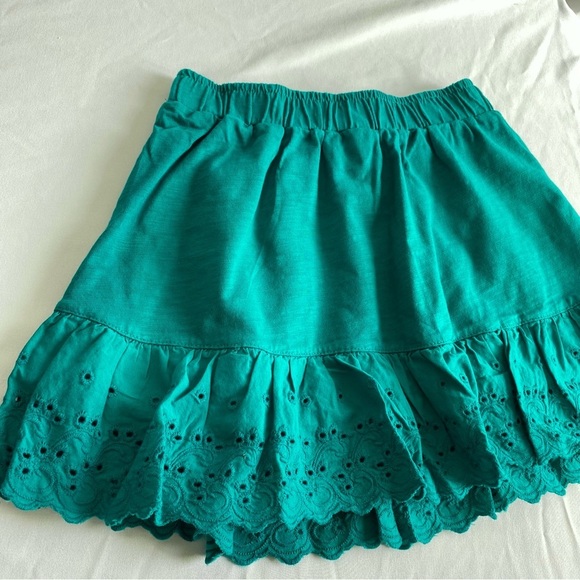 Crazy 8 Teal Colored Eyelet Ruffle Pull-On Skirt Sz 5/6 - Picture 2 of 5